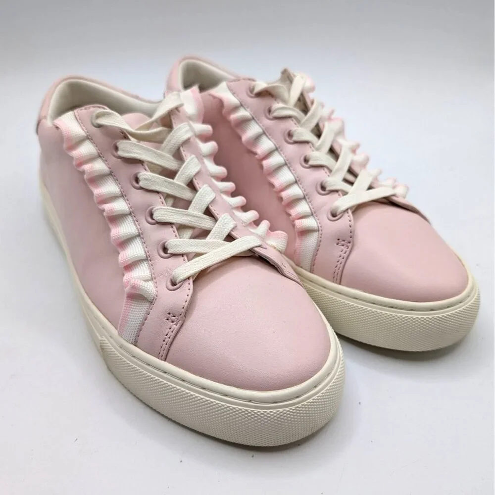 Tory Burch Sport Pink and White Ruffle Sneakers Women's 9M